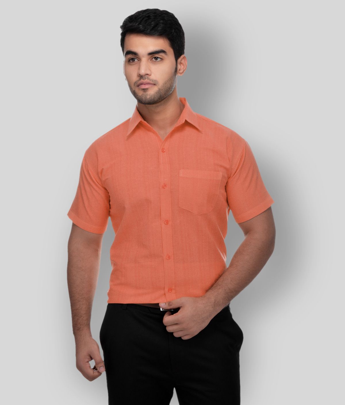     			RIAG - Orange Cotton Regular Fit Men's Casual Shirt (Pack of 1 )