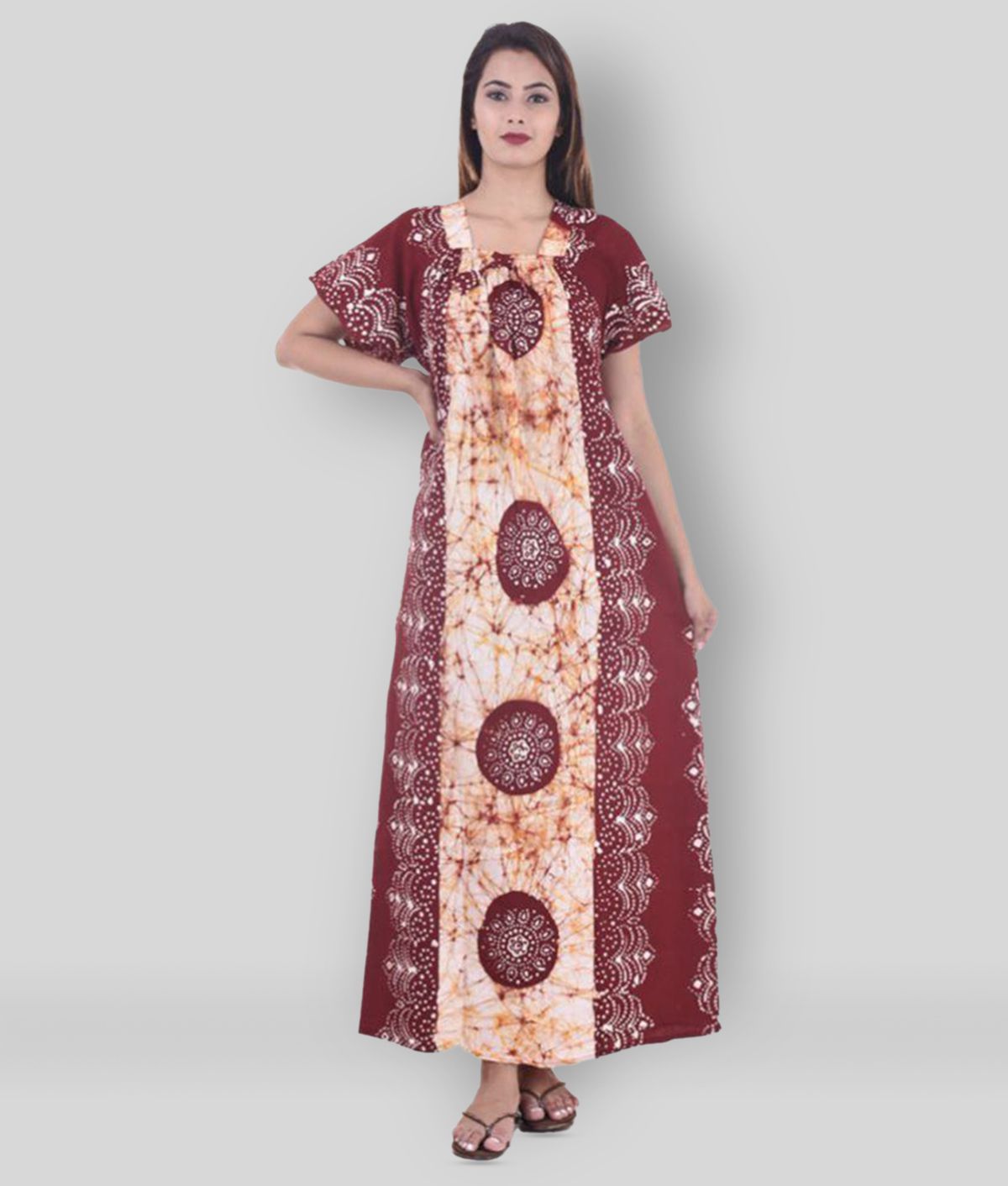     			Raj - Multicolor Cotton Women's Nightwear Nighty & Night Gowns ( Pack of 1 )