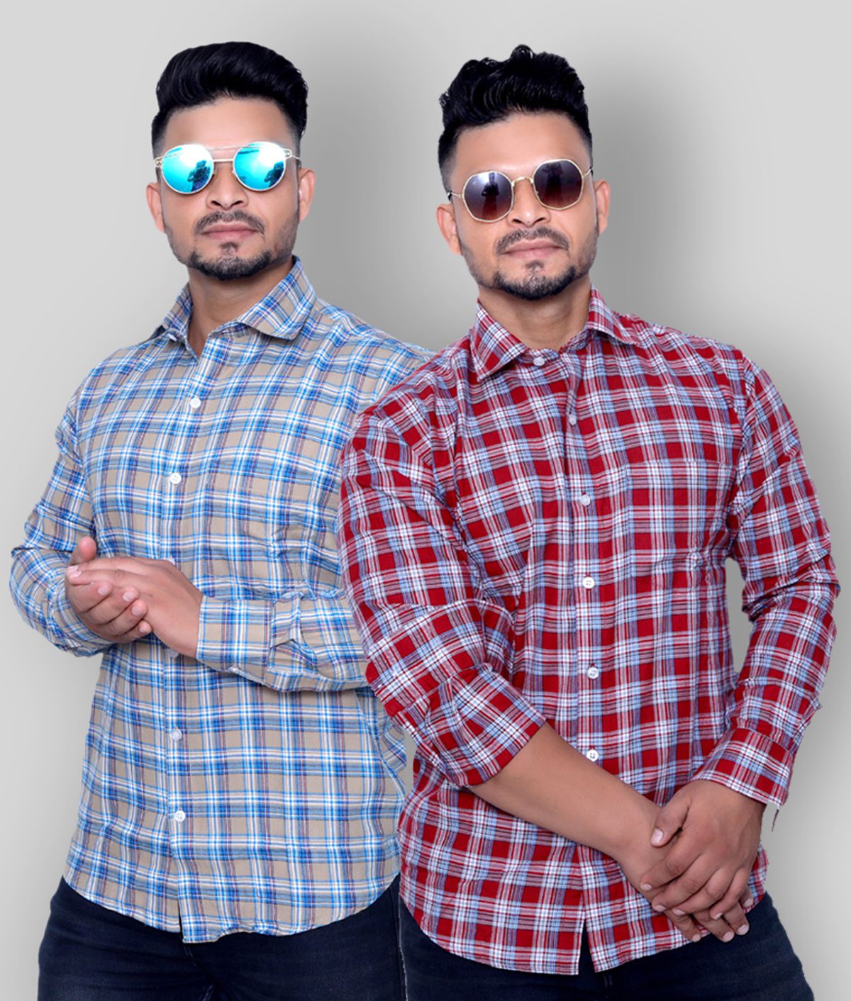     			Aish N Ridh - Multicolor Cotton Regular Fit Men's Casual Shirt (Pack of 2 )