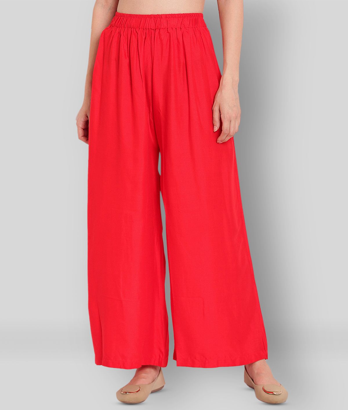     			Estela - Red Rayon Wide Leg Women's Palazzos ( Pack of 1 )
