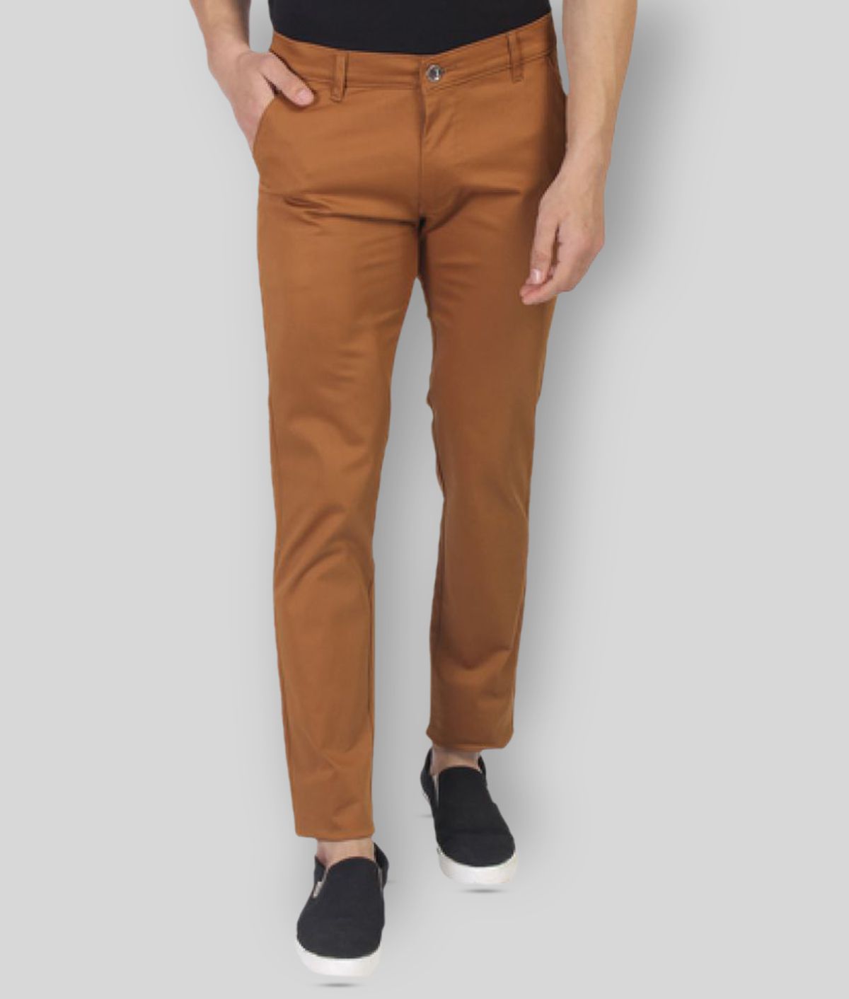 Fluidic - Gold Cotton Blend Regular Fit  Chinos (Pack of 1)