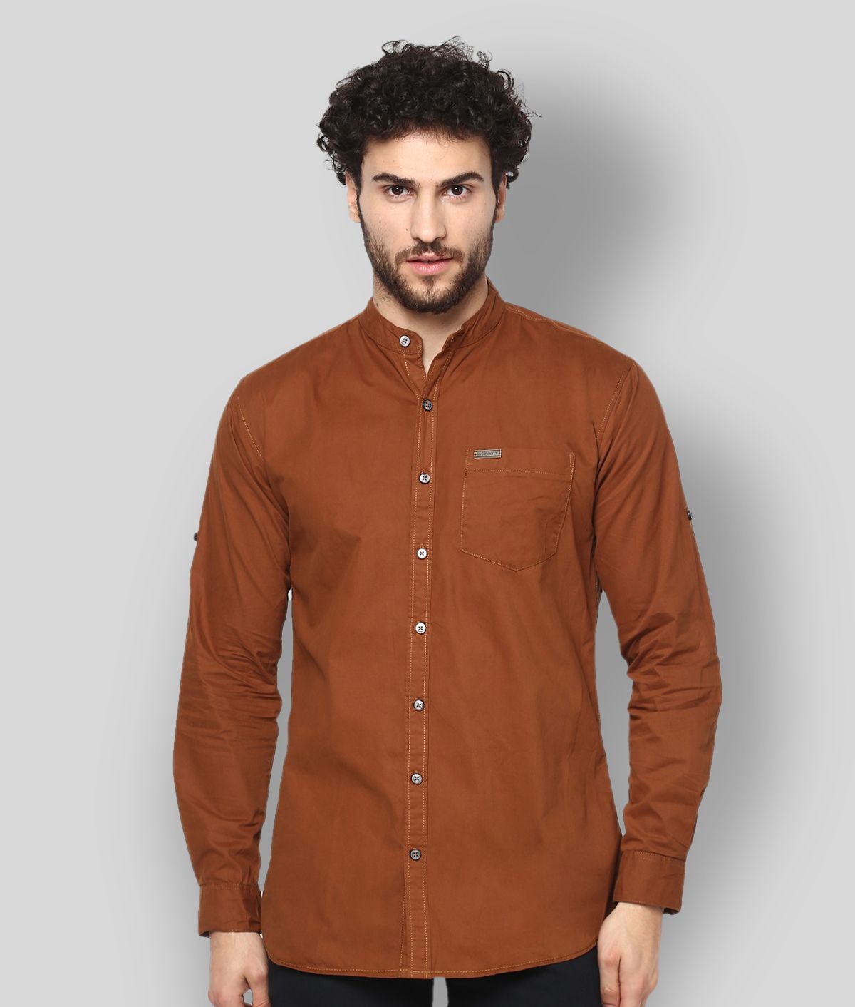     			Urbano Fashion - Brown Cotton Slim Fit Men's Casual Shirt ( Pack of 1 )