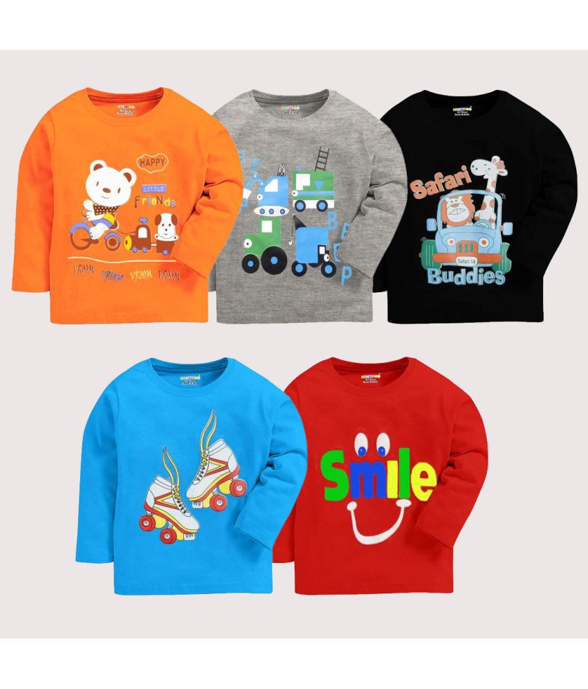 Kuchipoo - Multi Color Cotton Blend Boy's T-Shirt ( Pack of 5 )