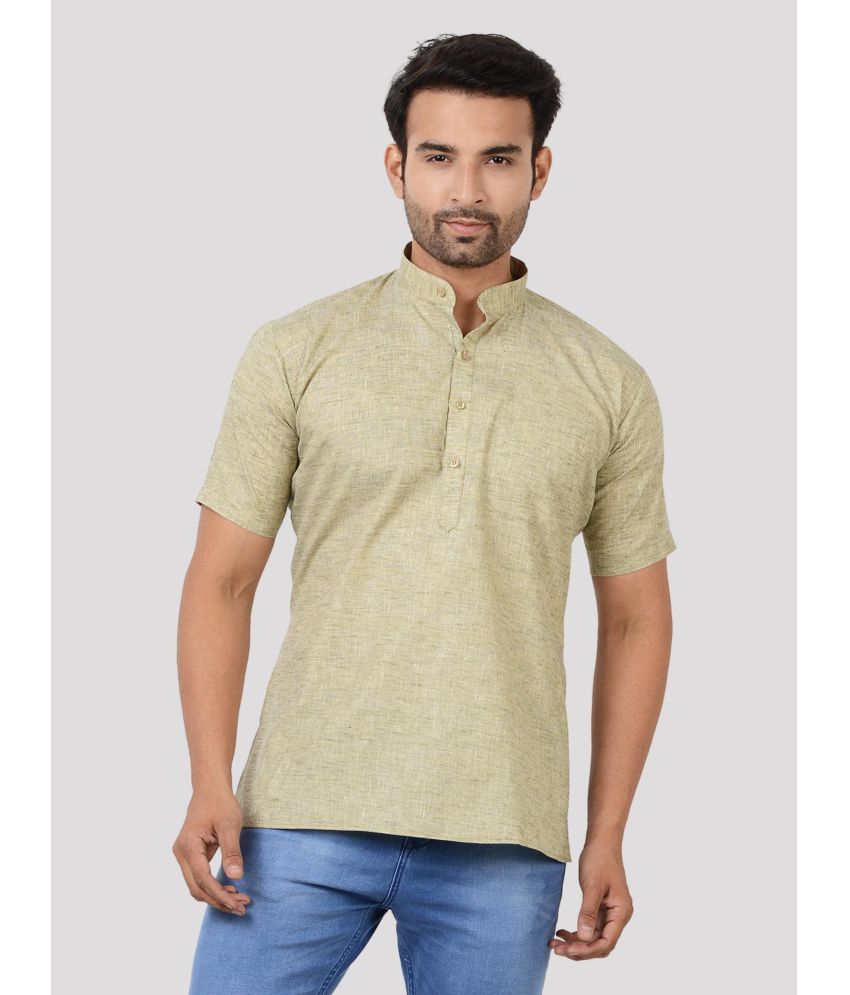     			Maharaja - Green Cotton Blend Men's Shirt Style Kurta ( Pack of 1 )