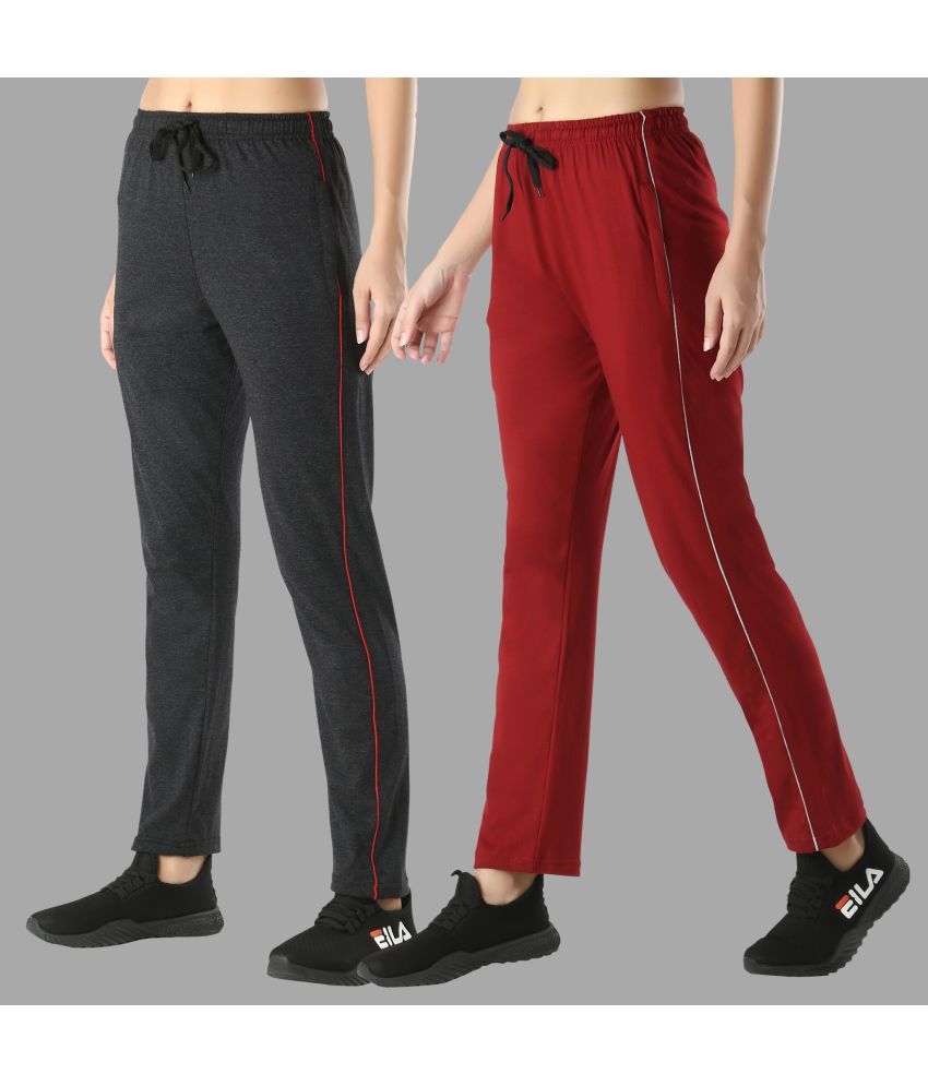     			Diaz - Multicolor Cotton Women's Running Trackpants ( Pack of 2 )