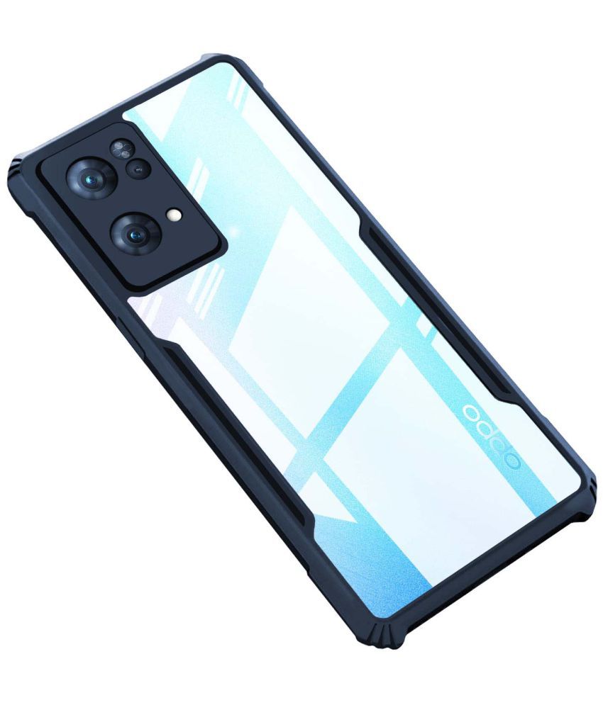     			JMA - Blue Polycarbonate Hybrid Bumper Covers Compatible For Oppo Reno 7 Pro 5G ( Pack of 1 )