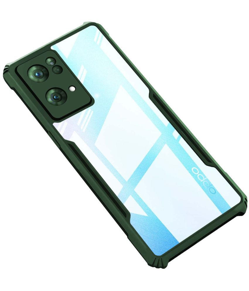     			JMA - Green Polycarbonate Hybrid Bumper Covers Compatible For Oppo Reno 7 Pro 5G ( Pack of 1 )