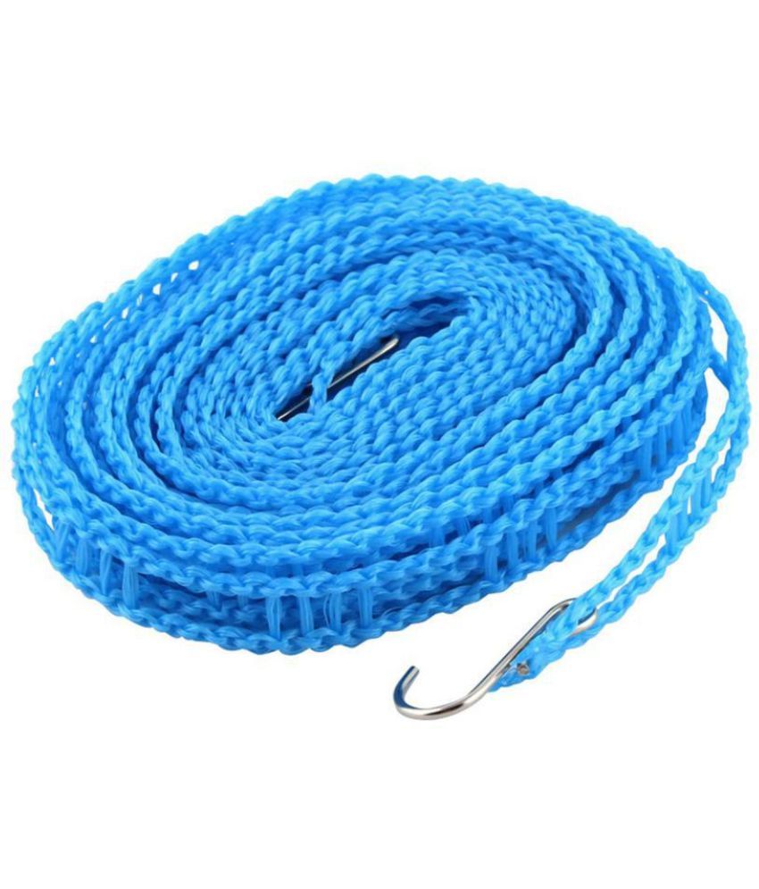     			5 Meters Windproof Anti-Slip Clothes Washing Line Drying Nylon Rope with Hooks