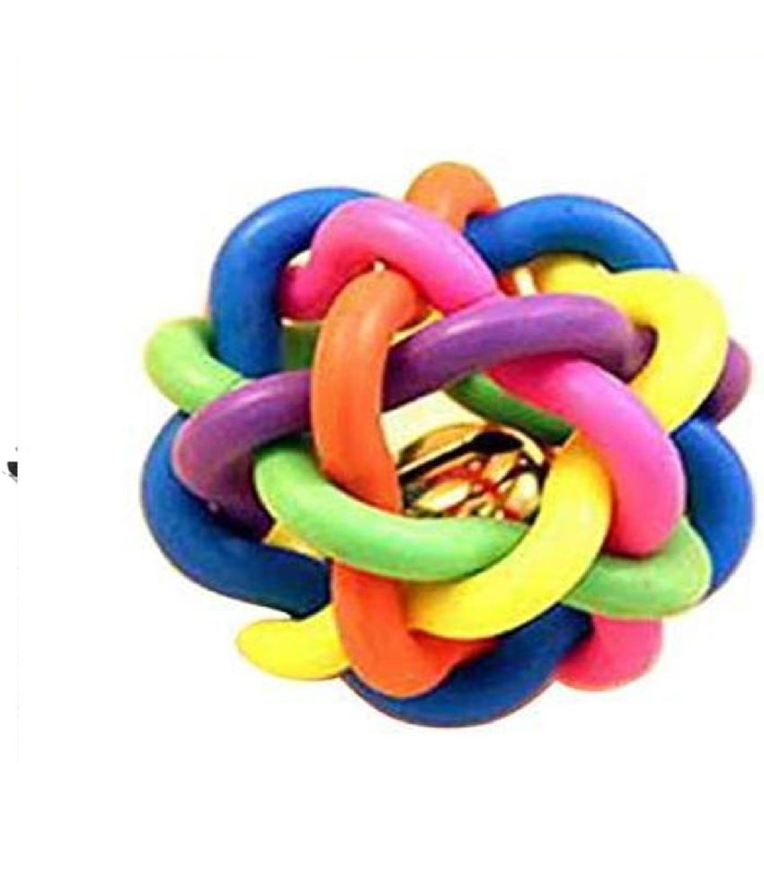     			KOKIWOOWOO Cluster Rubber Ball with Bell for Puppy (Large)