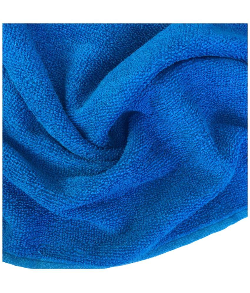 Puchkari Cotton Blue Solid Bath Towel ( Pack of 2 ) Buy Puchkari