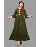 Frionkandy - Green Rayon Women's Gown ( Pack of 1 )