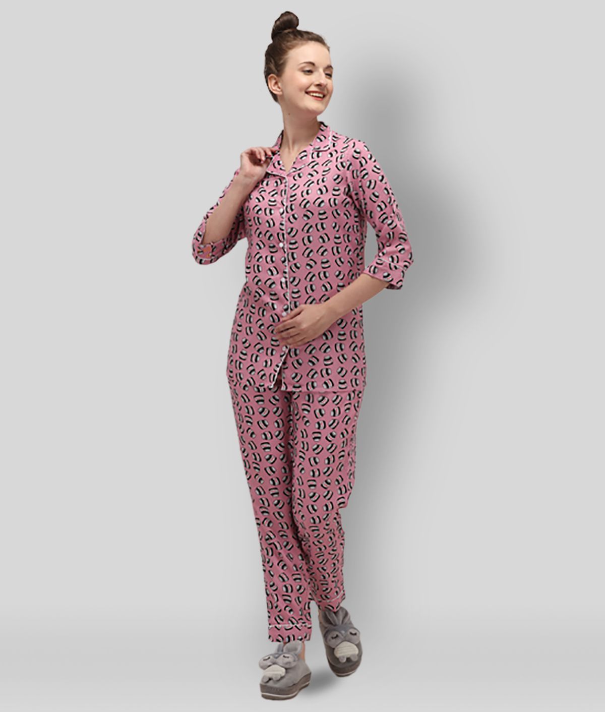     			Berrylicious - Pink Rayon Women's Nightwear Nightsuit Sets ( Pack of 1 )