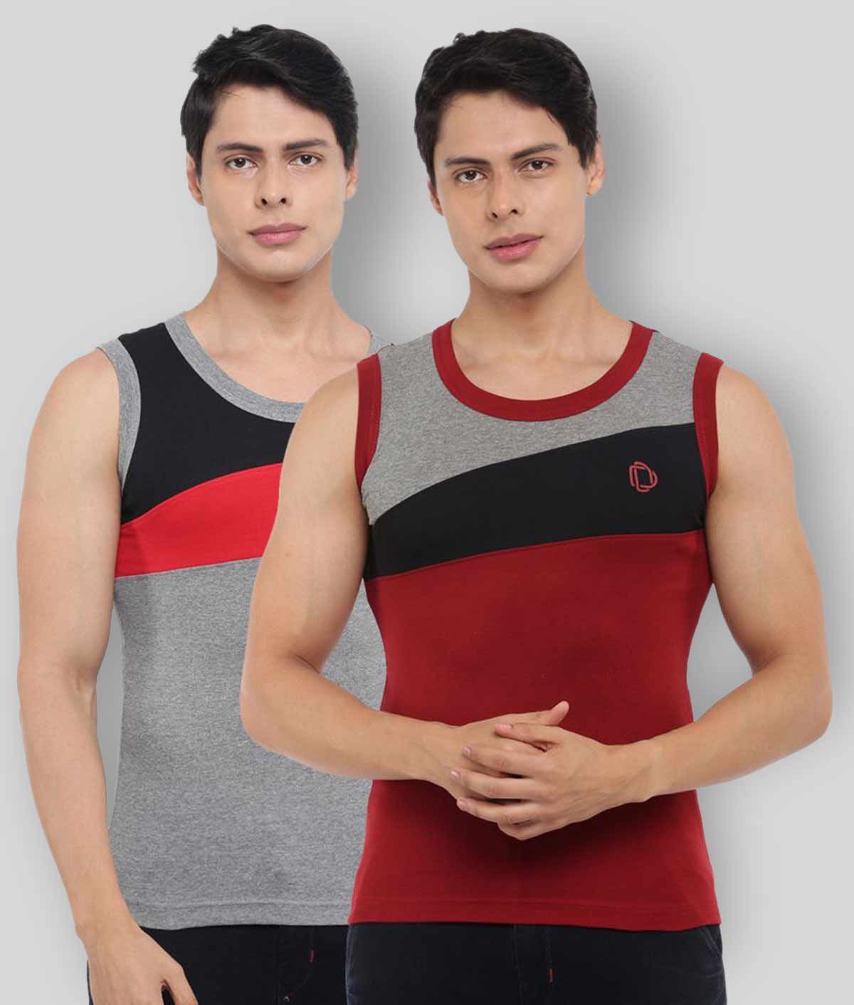     			Pack of 2 Dollar Bigboss Assorted Colorblock Cotton Blend Men Vest