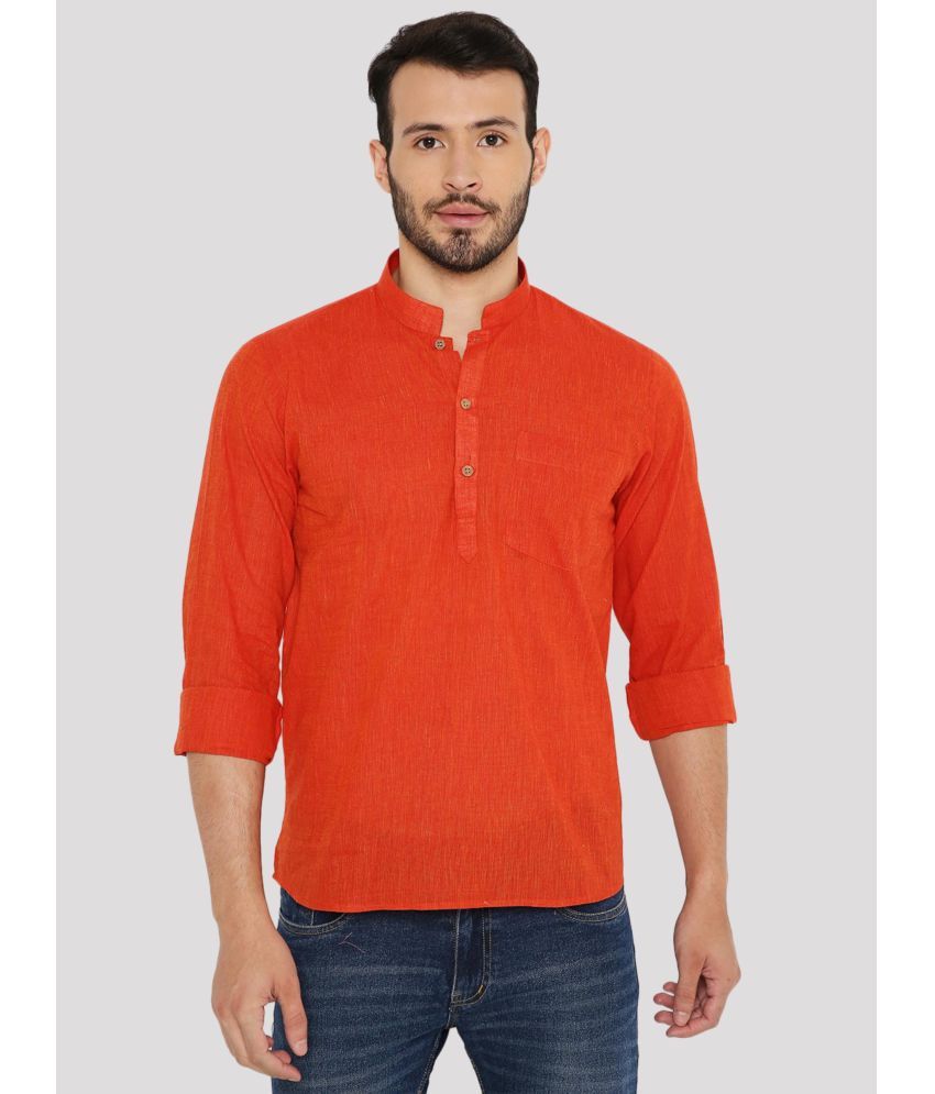     			Maharaja - Red Cotton Blend Men's Shirt Style Kurta ( Pack of 1 )