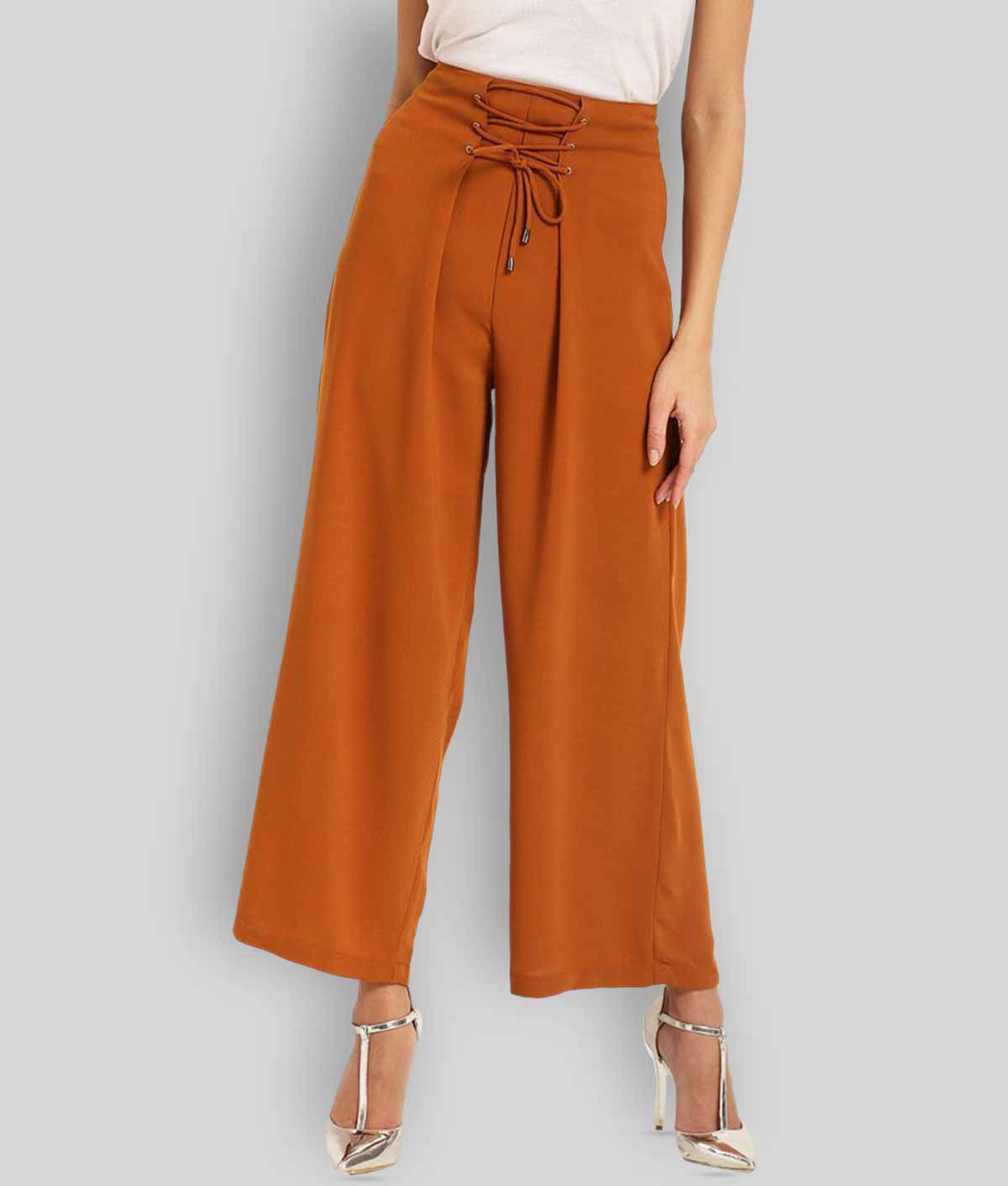 Rare - Orange Polyester Regular Fit Women's Casual Pants  ( Pack of 1 )