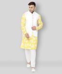 Hangup Yellow Cotton Blend Kurta Pyjama Set Single Pack