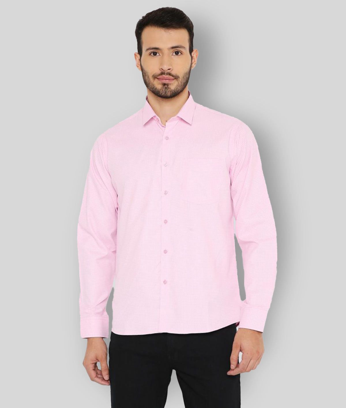     			Maharaja - Pink Cotton Blend Slim Fit Men's Formal Shirt ( Pack of 1 )