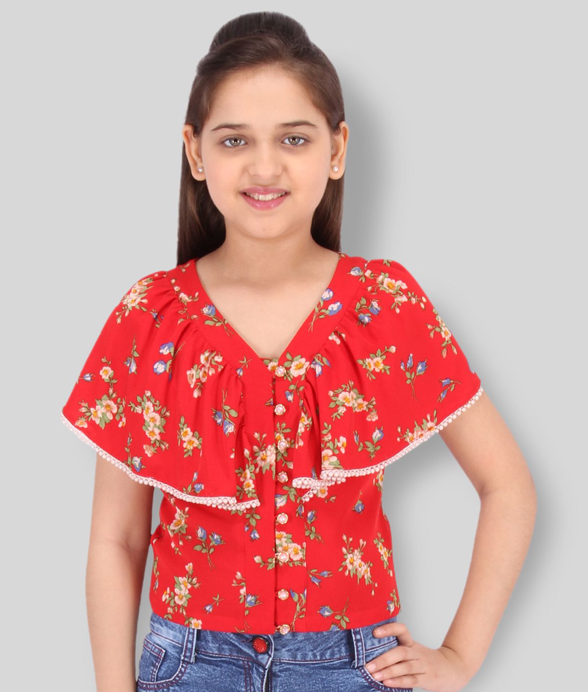     			Smart Casual Floral Printed Top