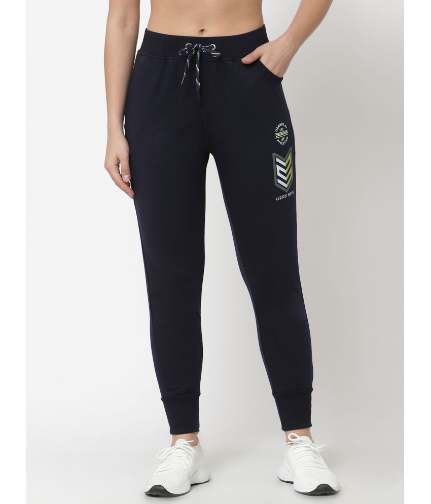     			Uzarus - Navy Blue Cotton Women's Yoga Joggers ( Pack of 1 )