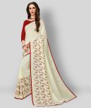 Dressy - Off White Silk Blend Saree With Blouse Piece (Pack of 1)