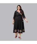 Yash Gallery - Black Cotton Women's Angrakha Kurti ( Pack of 1 )