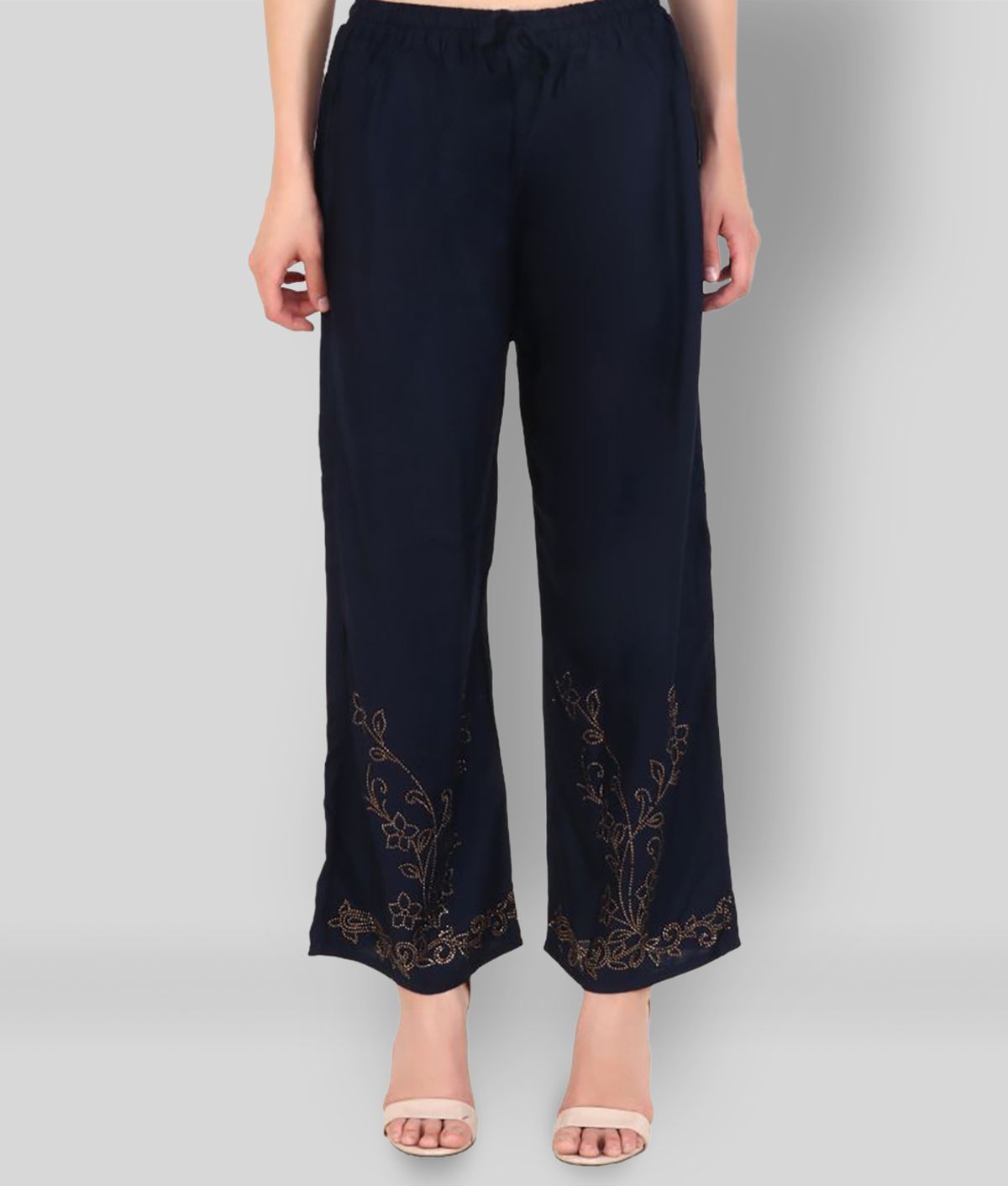     			Aadrika - Navy Blue Rayon Flared Women's Palazzos ( Pack of 1 )