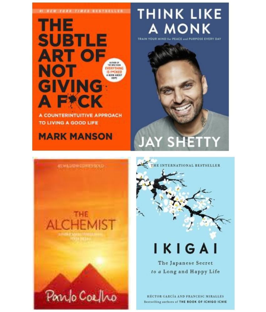     			Books Combo (Ikigai, Think Like A Monk, Alchemist  The Subtle Art Of Not Giving )- Paperback