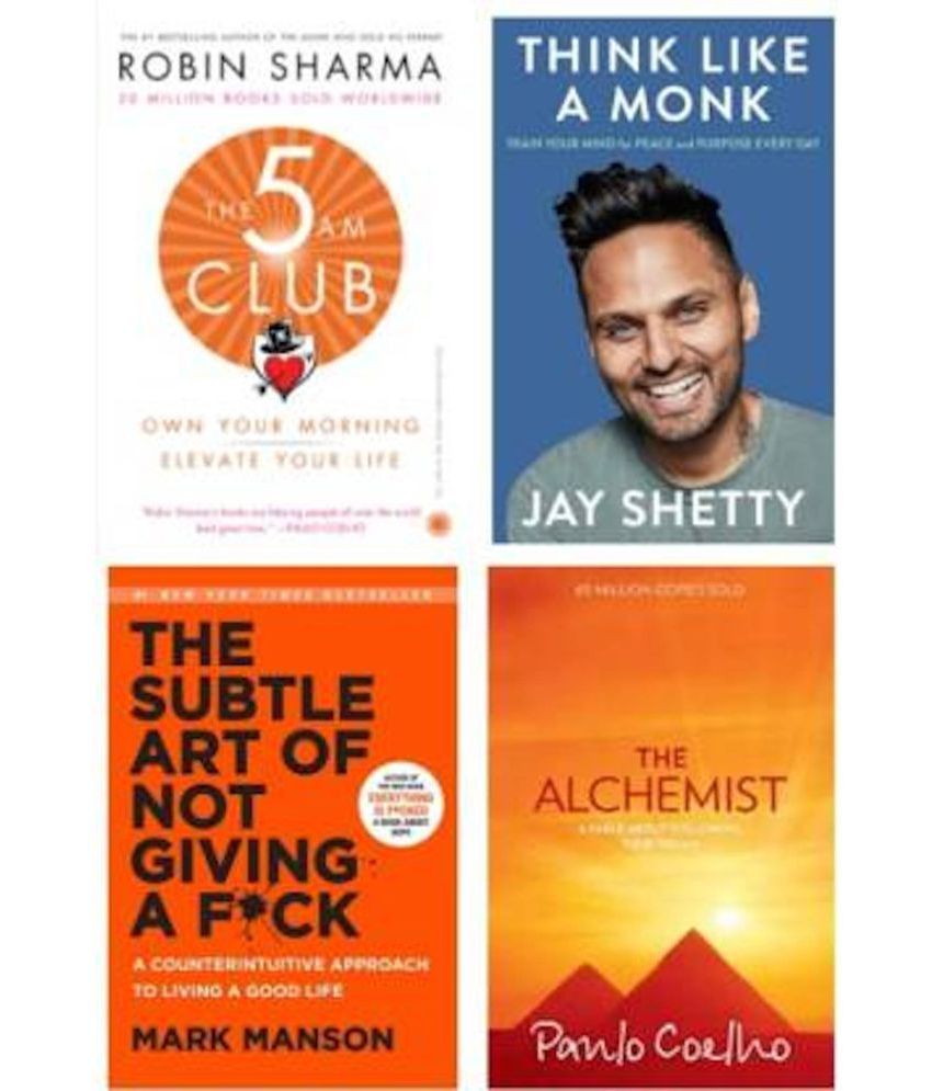     			Comboo Of 4 Best Seller Books: 5AMClub + Think + Subtle (Englishh, Paperback)  (Paperback, James , Jay Shetty, Mark Manson, Paulo Coelho)