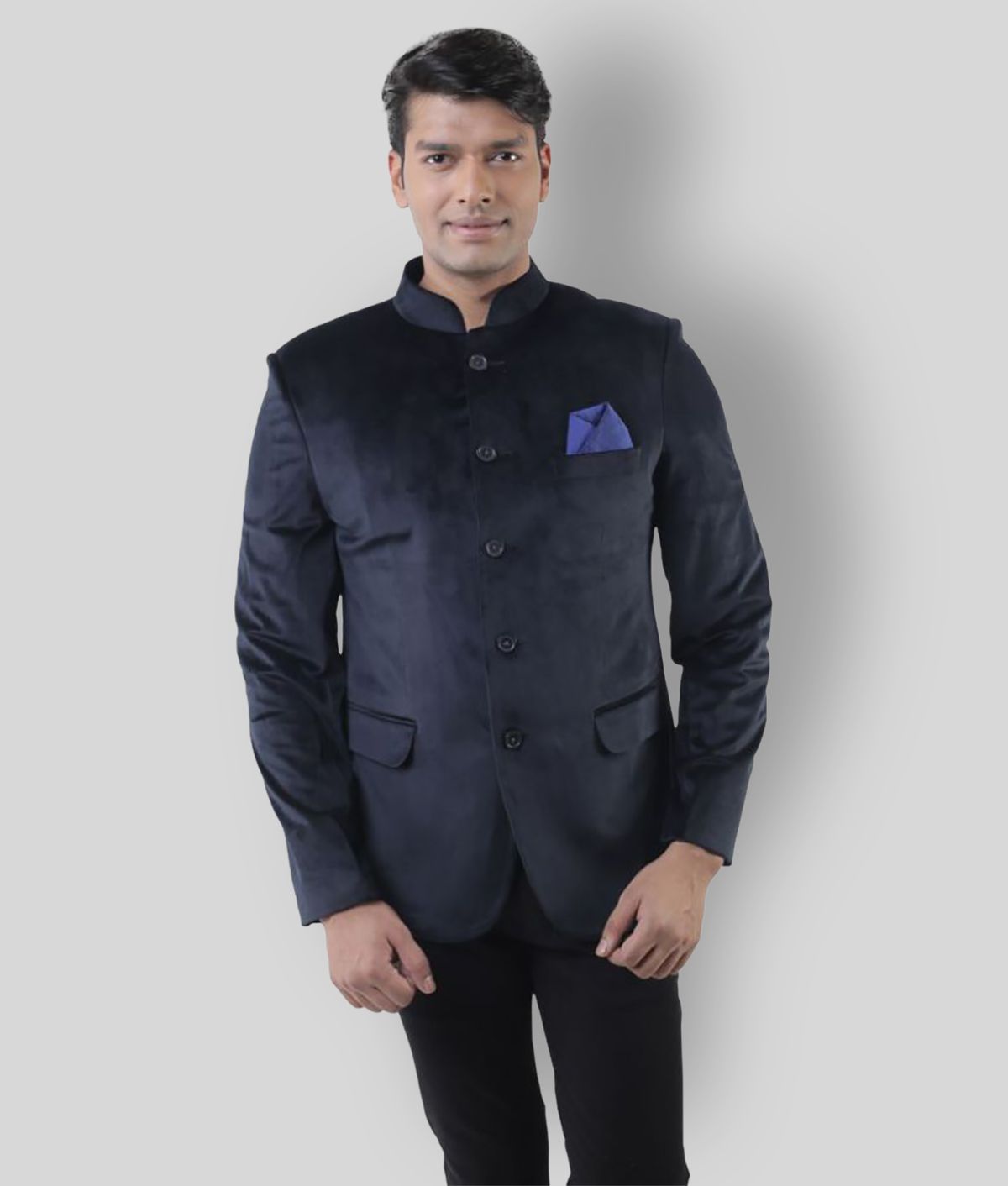     			Hangup - Navy Velvet Regular Fit Men's Blazer ( Pack of 1 )