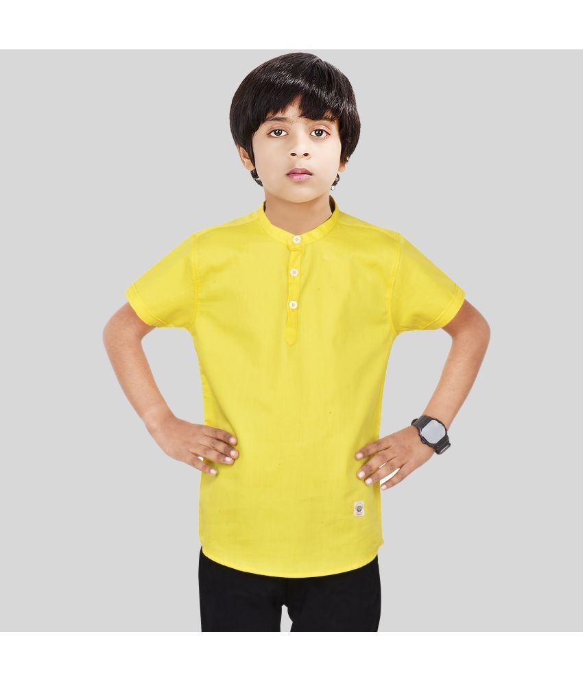     			Made In The Shade Pack of 1 Boys Cotton Kurta ( Yellow )