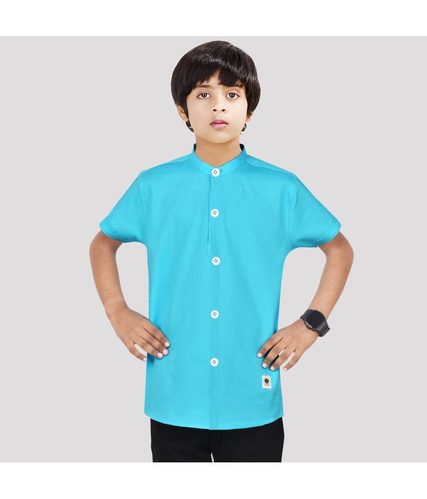     			Made In The Shade Single 100% Cotton Half Sleeves Shirt ( Turquoise )