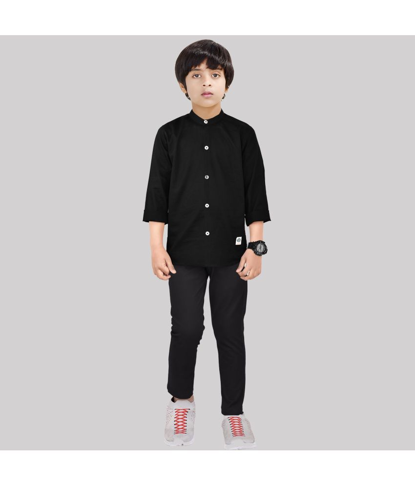     			Made In The Shade Pack of 1 Boys Cotton Shirt & Pants ( Black )