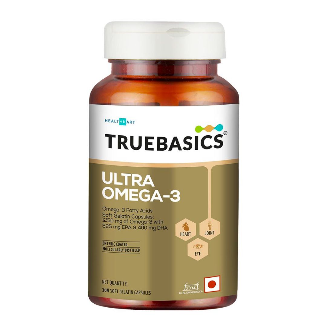 TrueBasics Ultra Omega Enriched With 1250 Mg With 425Mg Epa & 325Mg Dha & Vitamin E - 30 Softgels