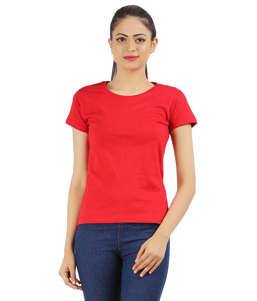     			Ap'pulse - Red Cotton Blend Women's Regular Top ( Pack of 1 )
