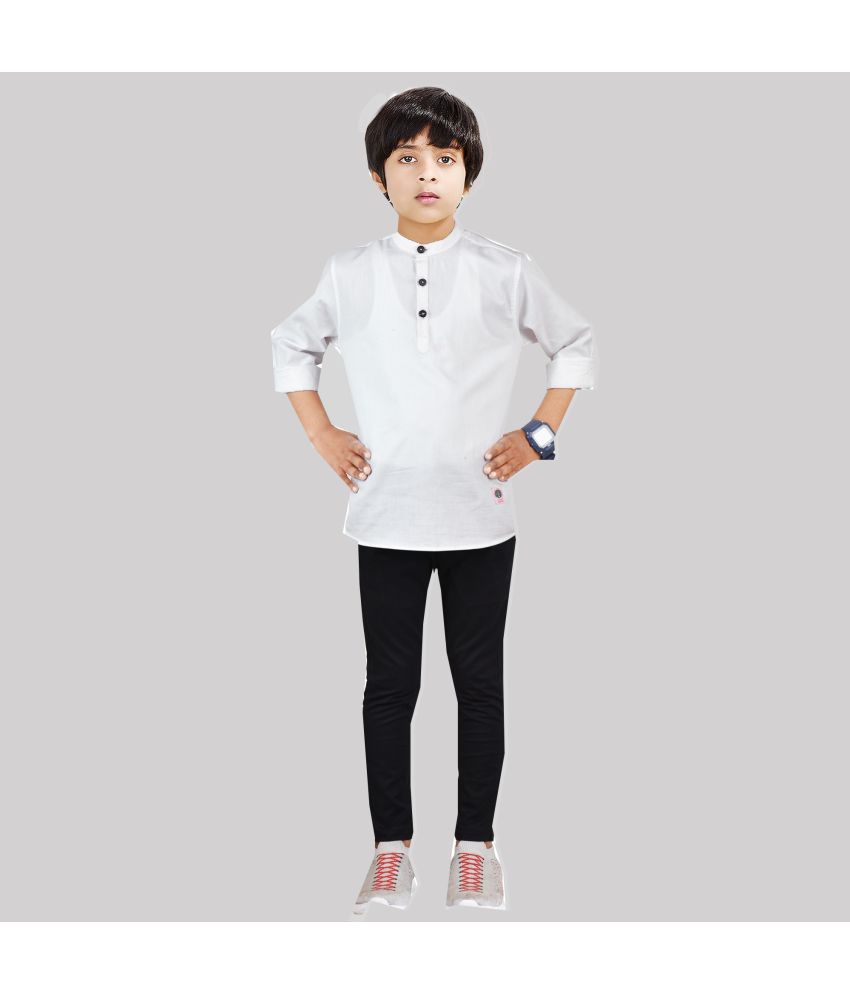     			Made In The Shade Pack of 1 Boys Cotton Shirt & Pants ( White )