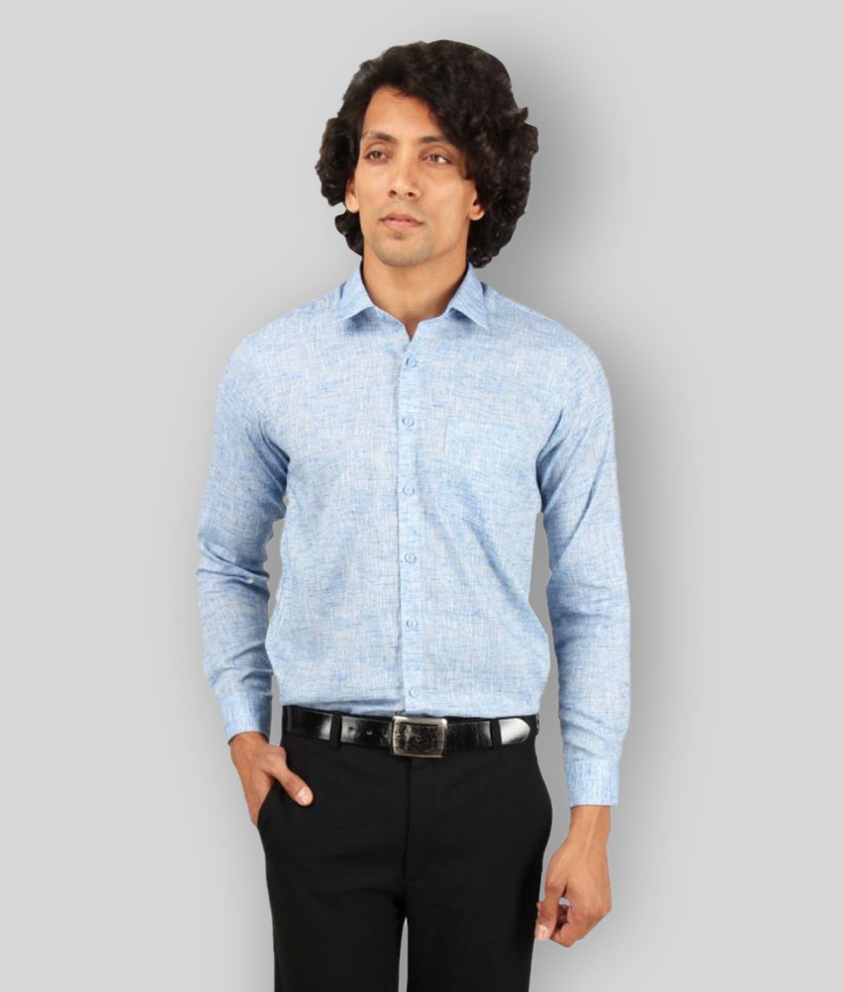     			Maharaja - Blue Cotton Blend Slim Fit Men's Formal Shirt ( Pack of 1 )