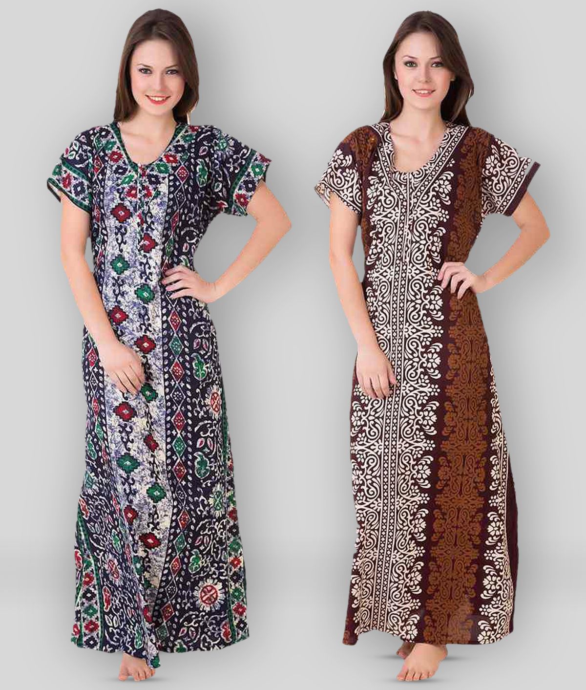     			Masha - Multicolor Cotton Women's Nightwear Nighty & Night Gowns ( Pack of 1 )