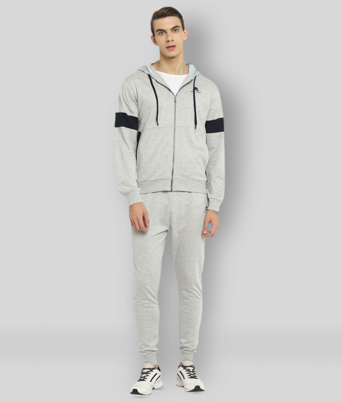     			OFF LIMITS - Light Grey Cotton Blend Regular Fit Solid Men's Sports Tracksuit ( Pack of 1 )