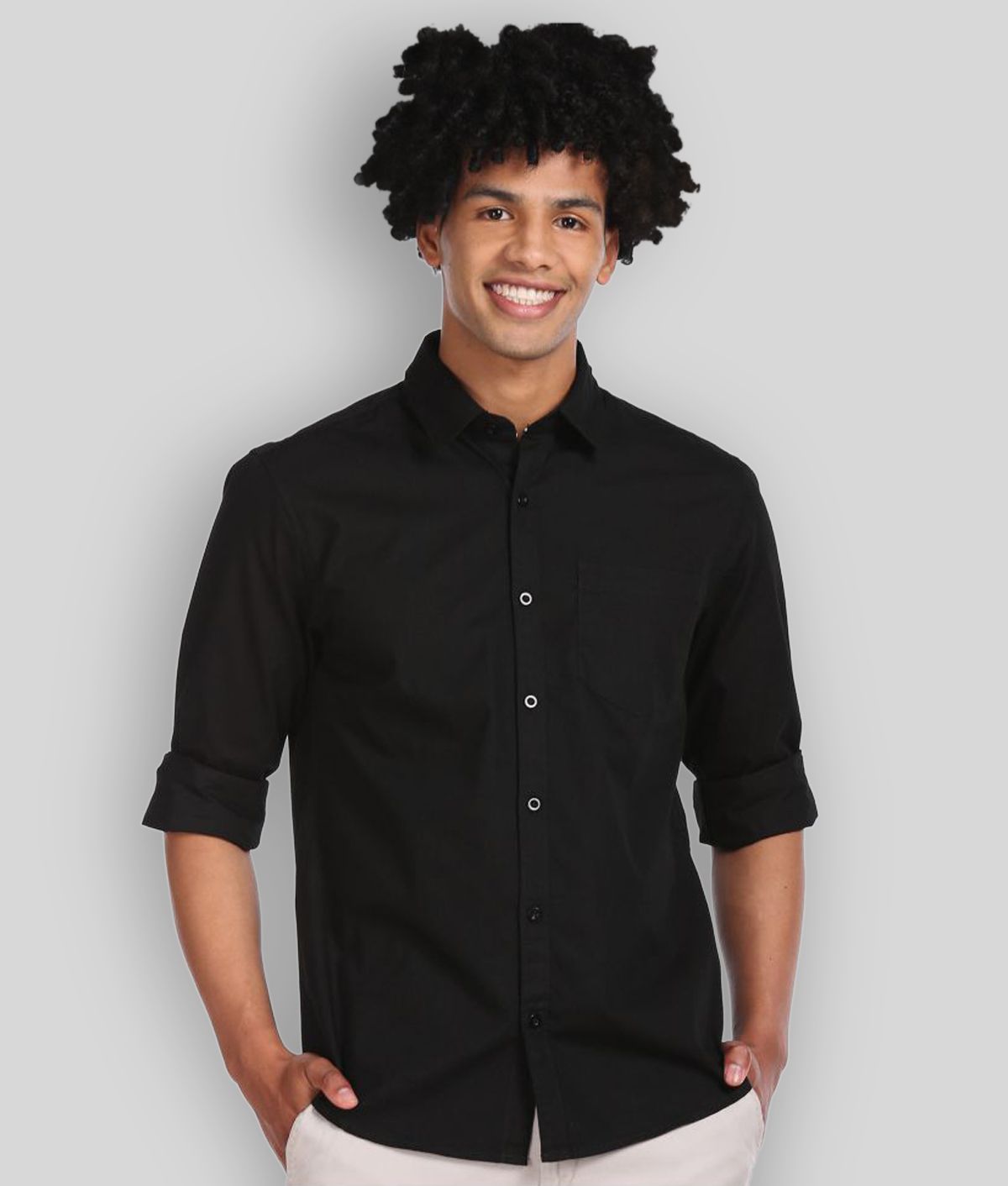 Ruggers - Black Cotton Regular Fit Men's Casual Shirt ( Pack of 1 )