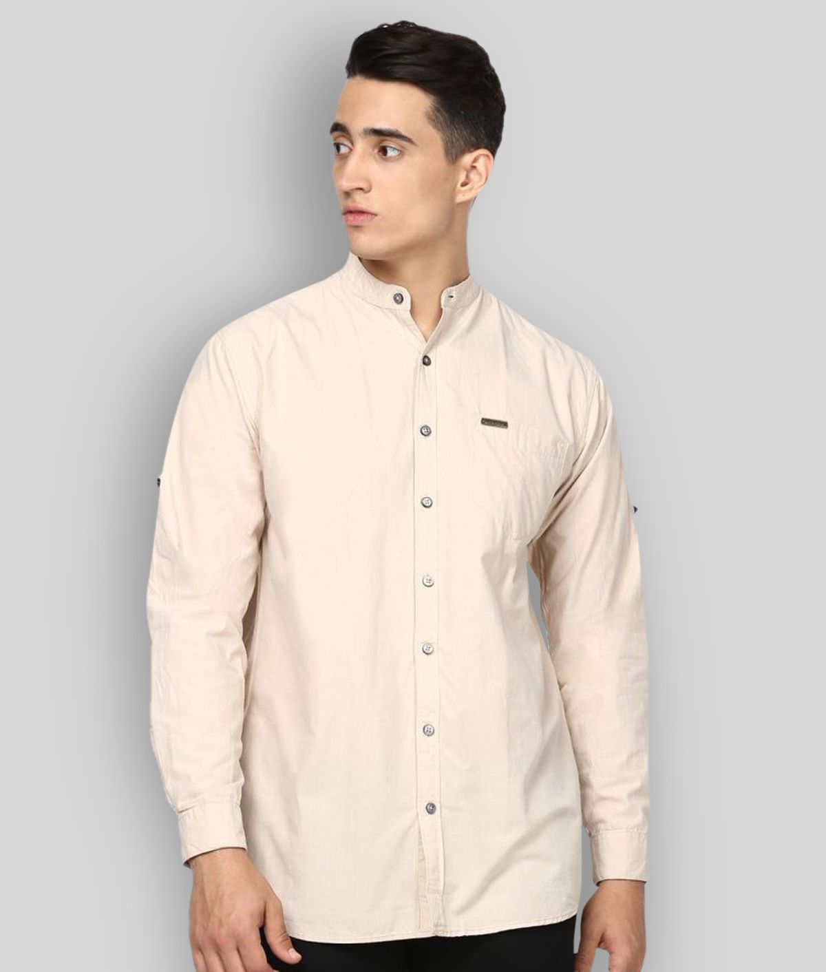     			Urbano Fashion - Beige Cotton Slim Fit Men's Casual Shirt ( Pack of 1 )