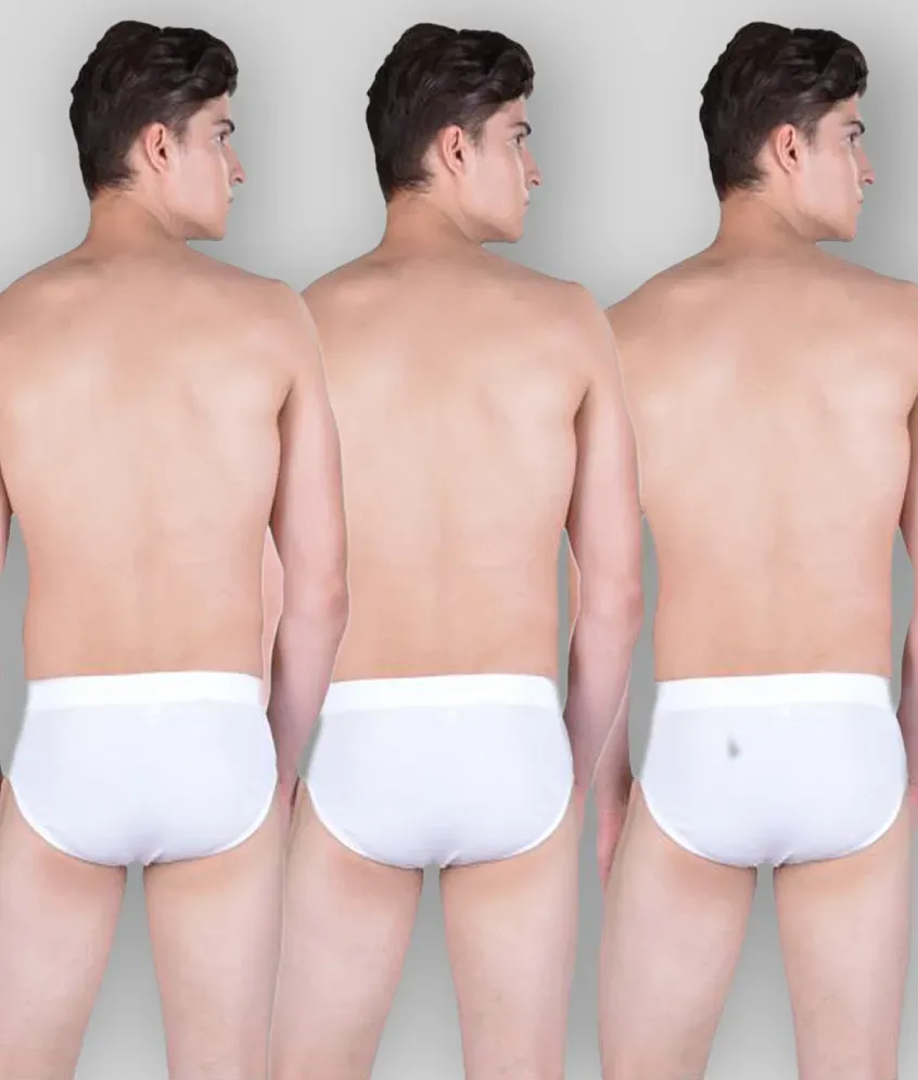 Dollar Bigboss - White Cotton Men's Briefs ( Pack of 3 ) - Buy