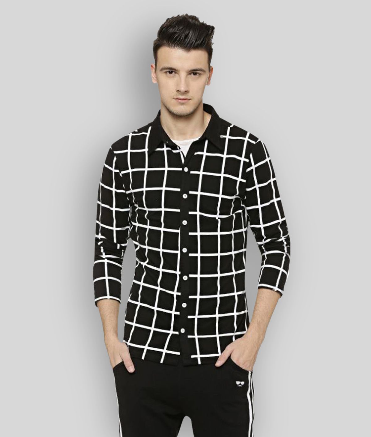     			Campus Sutra - Black Cotton Regular Fit Men's Casual Shirt ( Pack of 1 )
