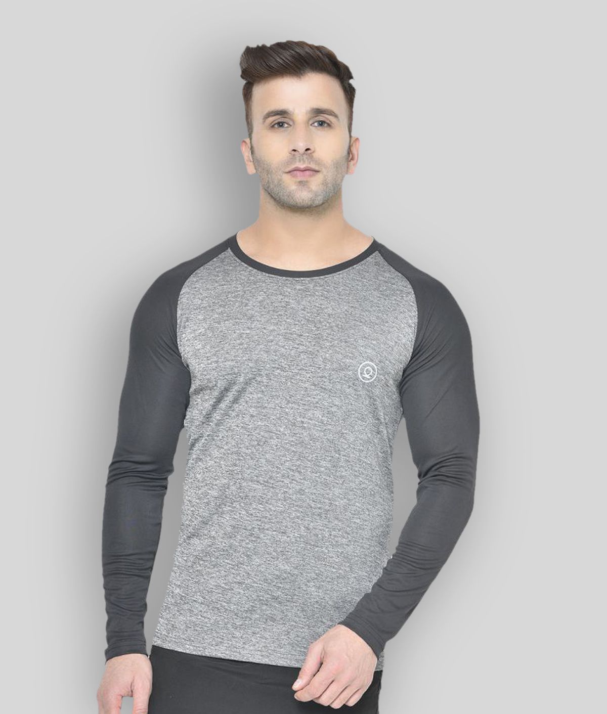     			Chkokko - Polyester Regular Fit Light Grey Men's Sports T-Shirt ( Pack of 1 )