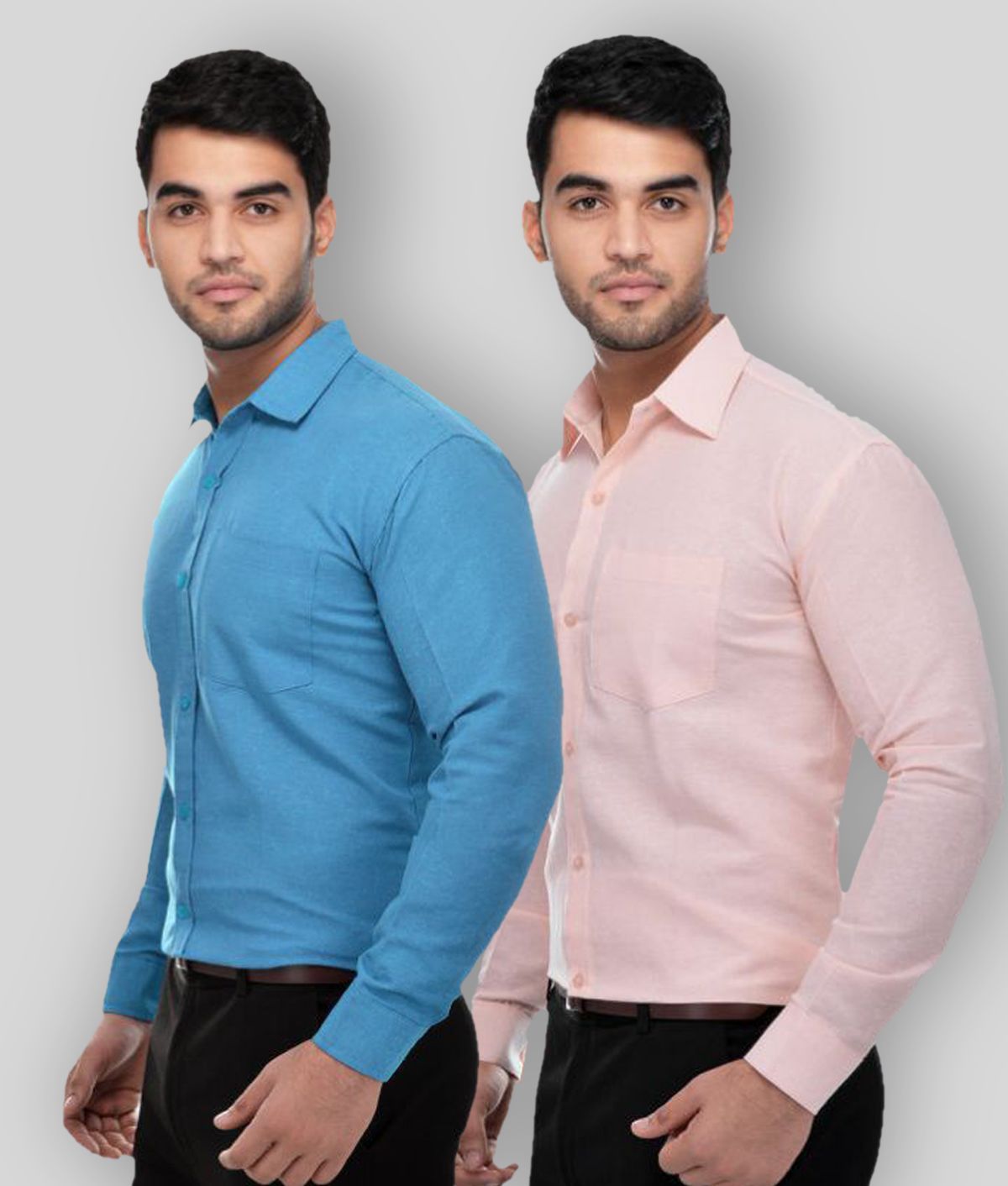     			DESHBANDHU DBK Khadi Regular Fit Half Sleeves Men's Formal Shirt - Multi ( Pack of 2 )