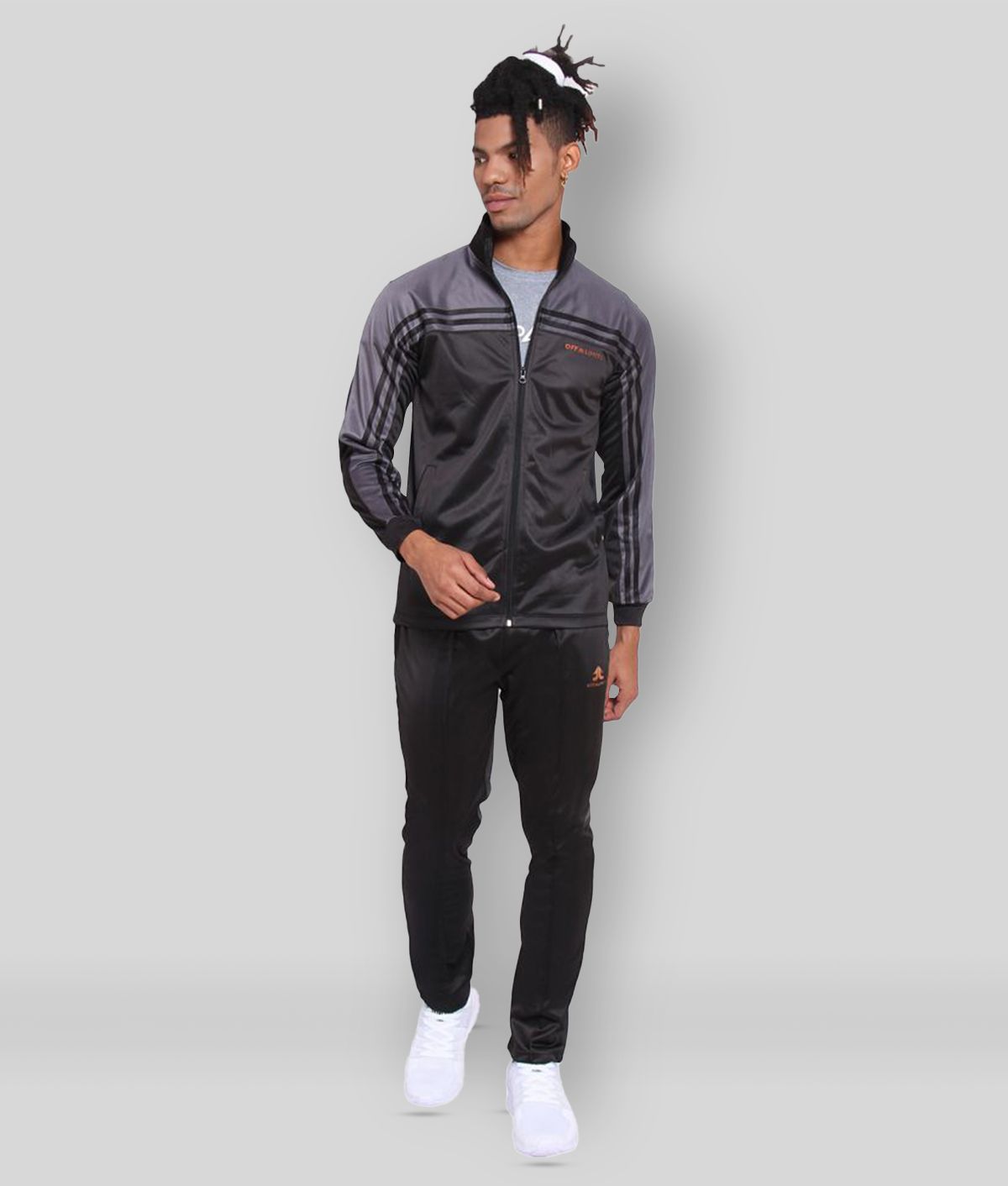     			OFF LIMITS - Black Polyester Regular Fit Striped Men's Sports Tracksuit ( Pack of 1 )