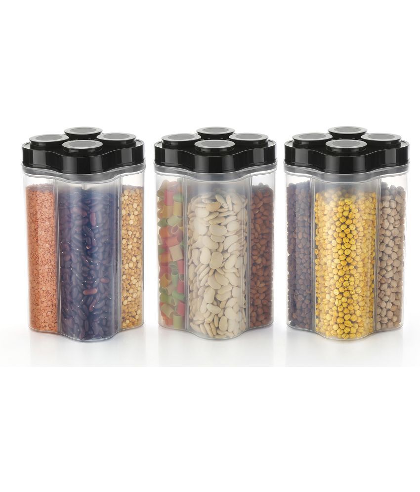    			Analog kitchenware - Black Polyproplene Spice Container ( Pack of 3 )
