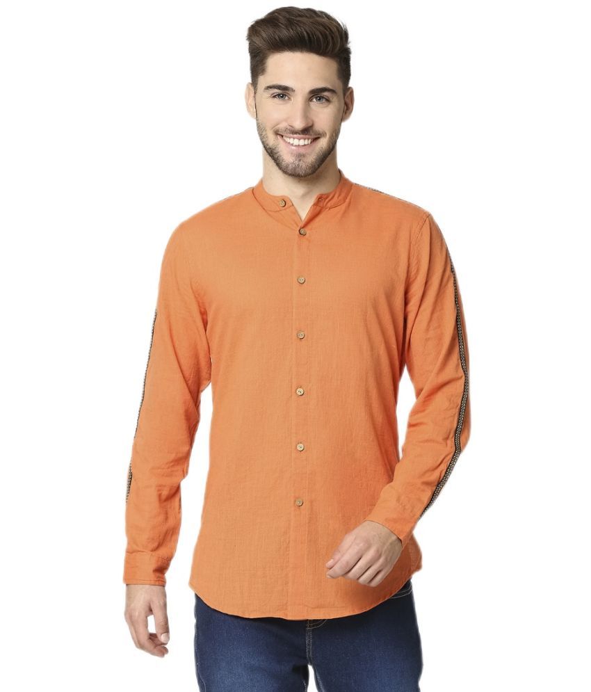     			Bewakoof - Orange Cotton Blend Men's Regular Kurta ( Pack of 1 )