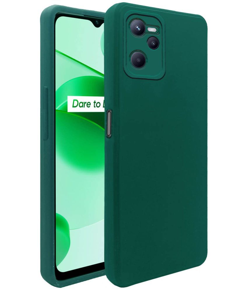     			Doyen Creations - Green Silicon Silicon Soft cases Compatible For Realme Narzo 50A ( Pack of 1 )