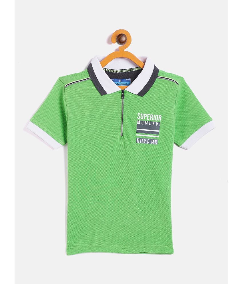Duke - Green Cotton Blend Boy's Polo T-Shirt ( Pack of 1 )