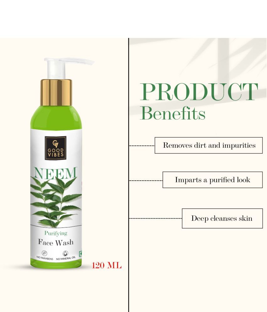 Good Vibes Neem Purifying Face Wash (120 ml) Buy Good Vibes Neem